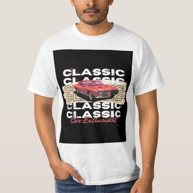 Trevlig klassisk bildesign t shirt (Framsida)