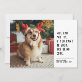 Trevlig lista rolig husdjur svart vitt jul foto julkort