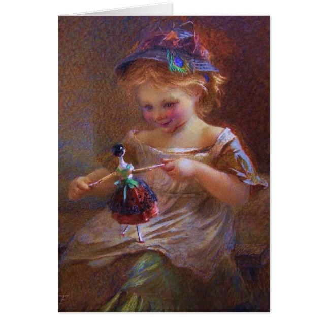 Trevlig liten flicka hälsningskort (Framsidan)