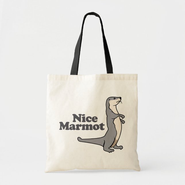 Trevlig Marmotvessla Tygkasse (Framsidan)