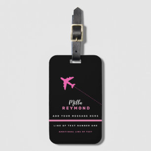 trevlig modern kvinnlig ROSA BLACK luft resa Bagagebricka
