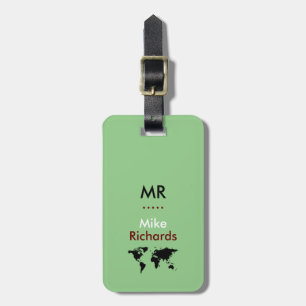 trevlig, monogrambaserad internationell resesesage bagagebricka