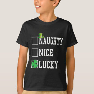Trevlig Naughty Lucky St patricks day Shamrock Wom T Shirt