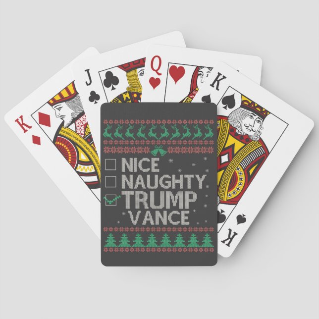 Trevlig Naughty Trump Vance Val Ugly Sweater Casinokort (Baksidan)