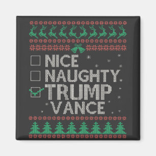 Trevlig Naughty Trump Vance Val Ugly Sweater Magnet