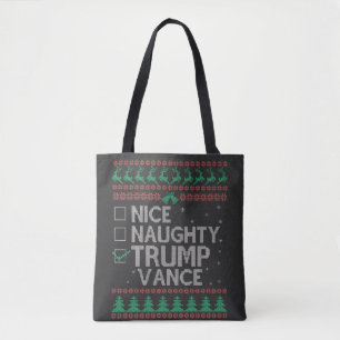 Trevlig Naughty Trump Vance Val Ugly Sweater Tygkasse