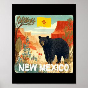 Trevlig new mexico natur med björn djur grafik poster