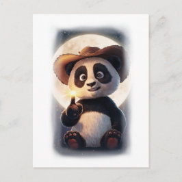 Trevlig och söt film Panda-karaktär på en vit Helg Vykort