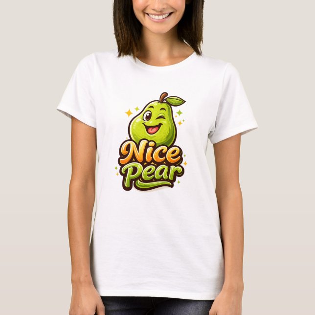 Trevlig Päron - Känner Frukt - Matgalna Vänner T Shirt (Framsida)