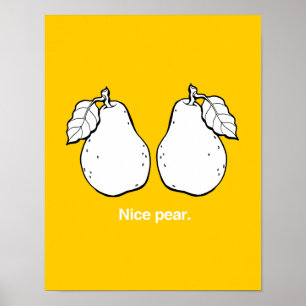 TREVLIG PEAR - VIT - .PNG POSTER