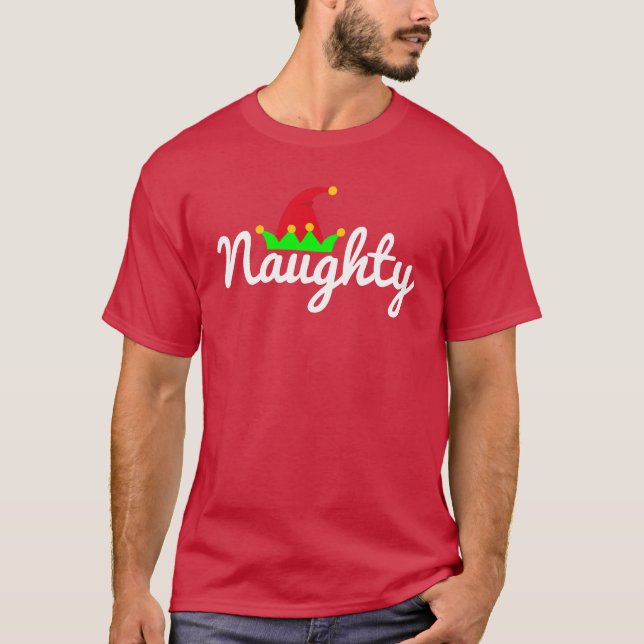 Trevlig stygg älvahatt för rolig jul t shirt (Framsida)