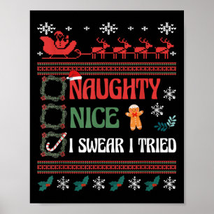 Trevlig Stygg Jag Svär Jag Försökte Julklappslista Poster