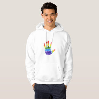 TREVLIG WHITHOODIE: LGTB+ UNDERSTÖTT HOODIE