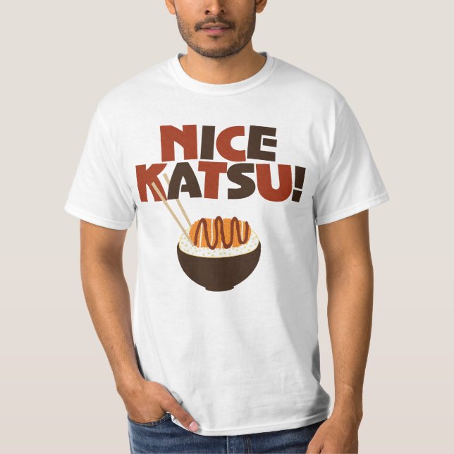 Trevliga Katsu! Katsudon grafisk skjorta T Shirt (Framsida)