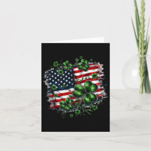 Trevliga Shamrocks Och Oss Amerikansk Flagga St Pa Kort