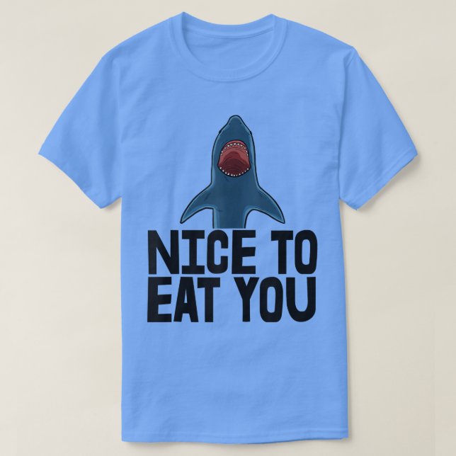 Trevligt att äta dig Shark Tee Shirts Lundny Sea A (Design framsida)