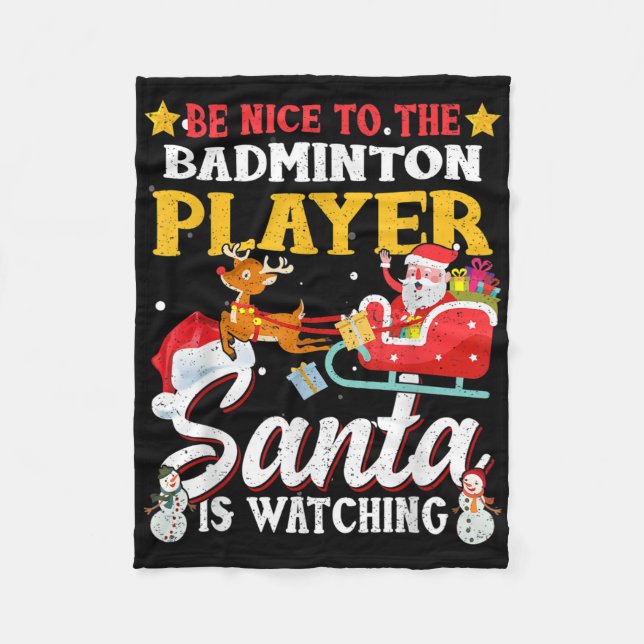 Trevligt att träffas av Badminton-spelaren. Fleecefilt (Framsidan)