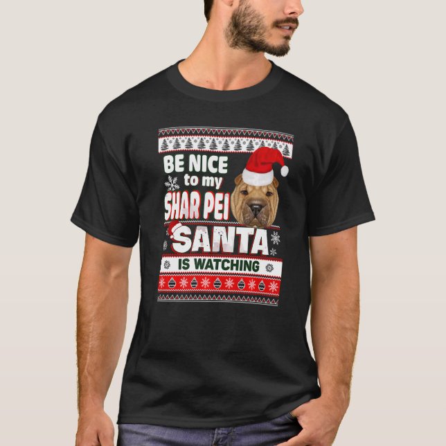 Trevligt att träffas... Jag känner Santa Shar Pei- T Shirt (Framsida)