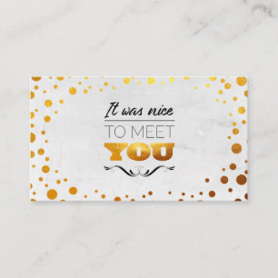 Trevligt att träffas! Punkter i Guld Visitkort