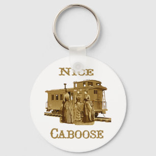 Trevligt Caboosetåg Keychain Nyckelring