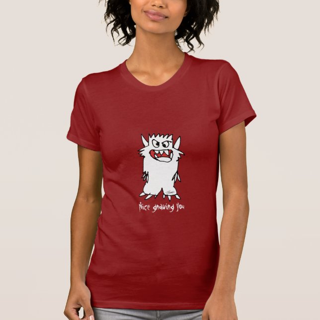 Trevligt gnaga dig - tecknadmonster tee (Framsida)