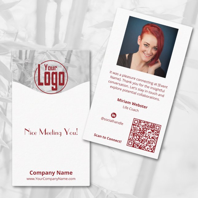 Trevligt möte dig - Life Coach Company Visitkort (Nice Meeting You - Life Coach Company Business Card, logo, Photo, Social, QR code)