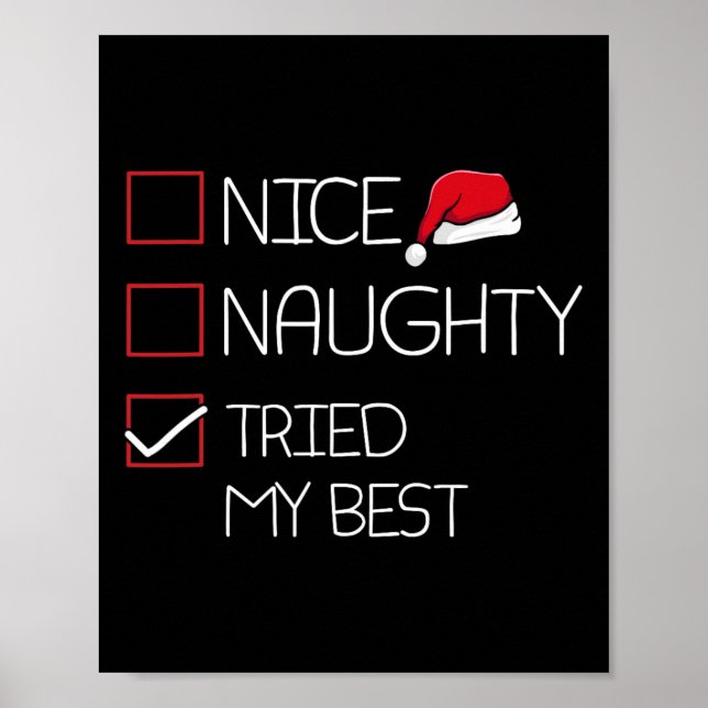 Trevligt Naughty försökte min bästa jul Pajama Fun Poster (Framsidan)