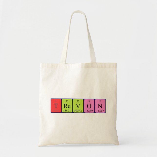 Trevon Periodisk bord namn tote bag Tygkasse (Framsidan)