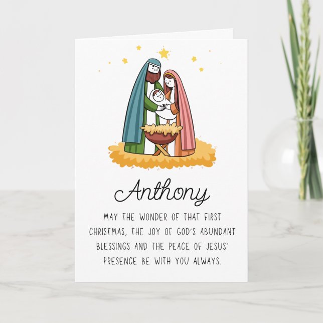 Trevor Religiös Med Namn God Jul Helgkort (Framsida)