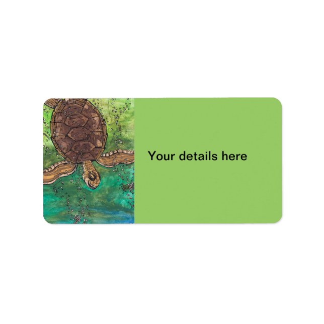 Trevor the Turtle Adressetikett (Framsidan)