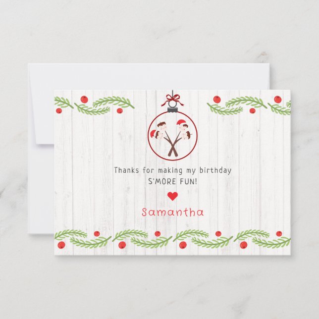 Trevorliga S'mores-marshmallow barn jul födelsedag Tack Kort (Framsida)