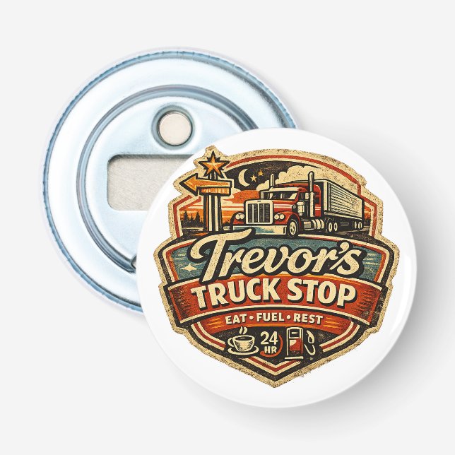 Trevors Truckstopp Flasköppnare (Framsidan)