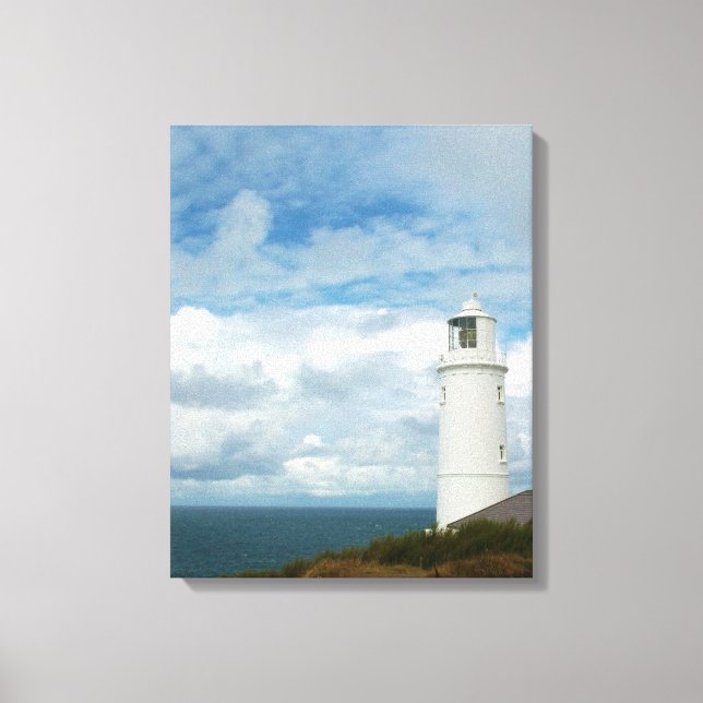 Trevose Head Lighthouse Cornwall England Canvastryck (Framsida)