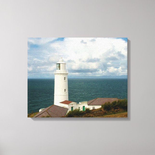 Trevose Head Lighthouse Cornwall England Canvastryck (Framsida)