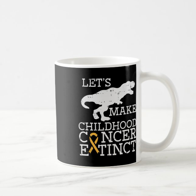 Trex barnscancer Utdödar medvetandegörande Dinosau Kaffemugg (Höger)