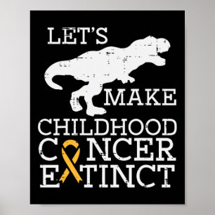 Trex barnscancer Utdödar medvetandegörande Dinosau Poster