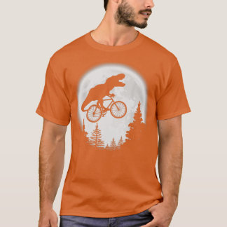 TRex Cycling Måne Bike Dinosaur Riding Bicycle Rol T Shirt