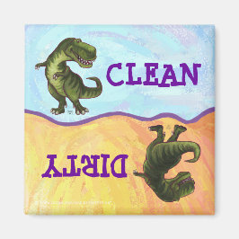 TRex Dino-chefer och Svan Dirty Clean Dishwasher Magnet