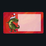 TRex Dino i Santa Hat på Red Fraktsedel<br><div class="desc">Djurens Parad Tyrannosaurus Rex i Santa Hat on Red har vår söta T-Rex med en röd julhatt med en texturerad röd bakgrund. Vår ursprungliga dinosaurikonst målades av vår begåvade barnillustrator Traci Van Wagoner. På många av våra roligts helgdag och tillbehör hittar du våra söta T-Rex-dinosaurer från framsidan och baksidan där...</div>