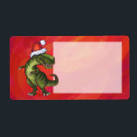 TRex Dino i Santa Hat på Red Fraktsedel<br><div class="desc">Djurens Parad Tyrannosaurus Rex i Santa Hat on Red har vår söta T-Rex med en röd julhatt med en texturerad röd bakgrund. Vår ursprungliga dinosaurikonst målades av vår begåvade barnillustrator Traci Van Wagoner. På många av våra roligts helgdag och tillbehör hittar du våra söta T-Rex-dinosaurer från framsidan och baksidan där...</div>