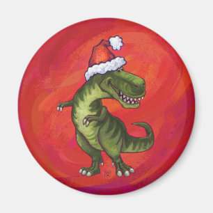 TRex Dino i Santa Hat på Red Magnet