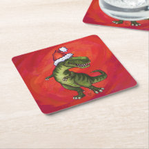 TRex Dino i Santa Hat på Red
