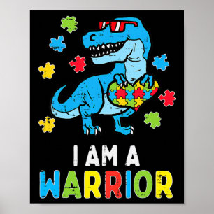 Trex Dino Jag är en kriare Småbarn Boys Autism Med Poster
