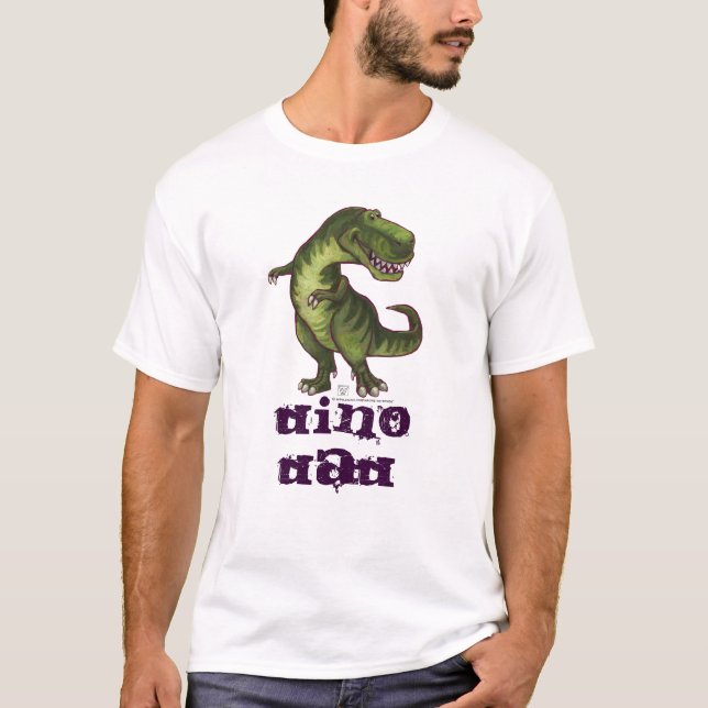 TRex Dino Pappa Manar ljusskjortor Tee Shirt (Framsida)