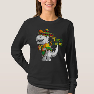 Trex Dino Taco Saurus Poncho Sombrero Cinco De May T Shirt