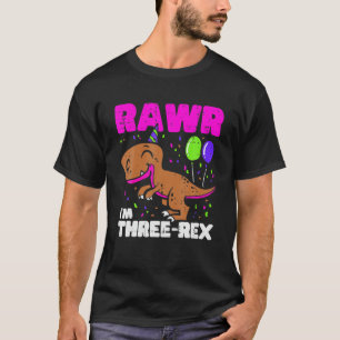 Trex Dinosaur 3Rd Birthday Party Boys Kid Rawr Im T Shirt