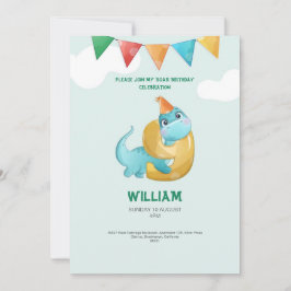 TREX Dinosaur 9th Födelsedagsfest inbjudan