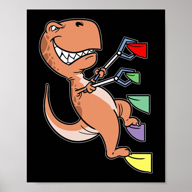 TRex Dinosaur Bouldering klätterväxt Boulder Poster (Framsidan)