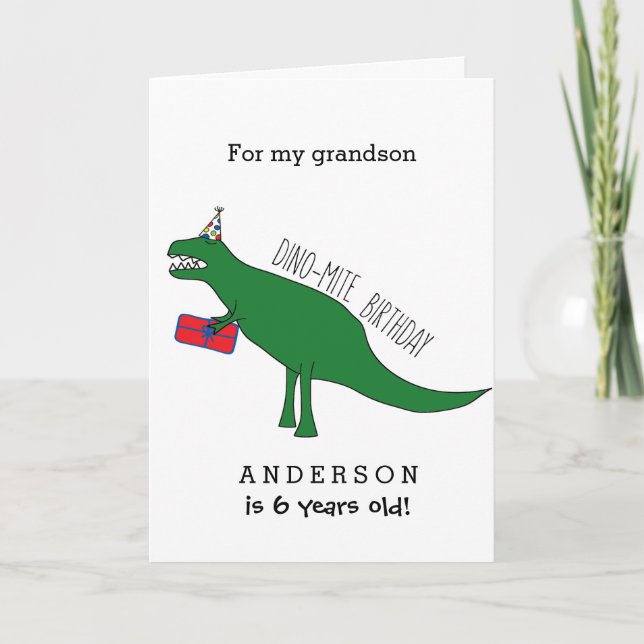 Trex Dinosaur Födelsedagsonkelson Kort (Framsida)