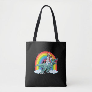 Trex Dinosaur Fransk Bulldog Unicorn Rainbow Tygkasse